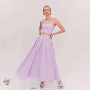 Fame and Partners Lavender Pleated Skater Skirt